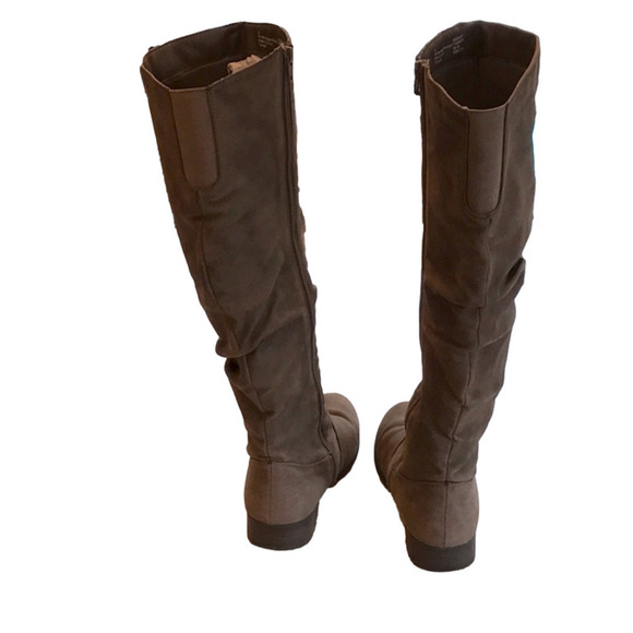 Slouchy Faux Suede Tall Boots in Taupe size 6 - Picture 2 of 9